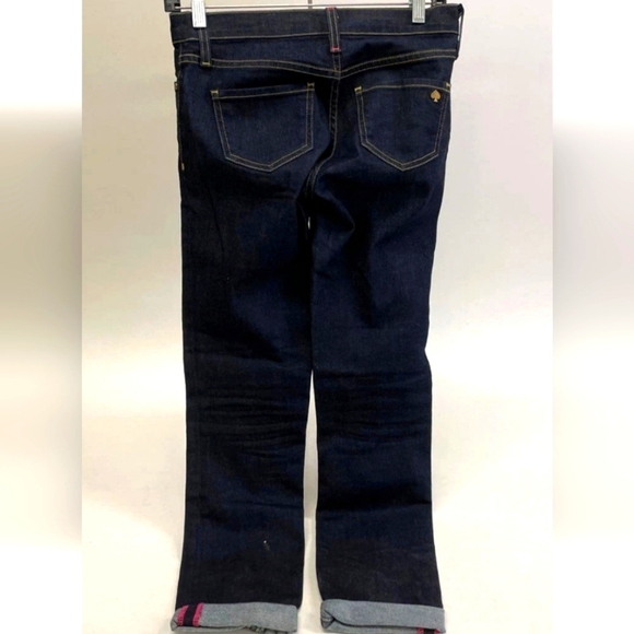 KATE SPADE♠️ 'BROOME' STREET INDIGO WASH SKINNY Dark Blue Jeans 24 - Picture 2 of 8